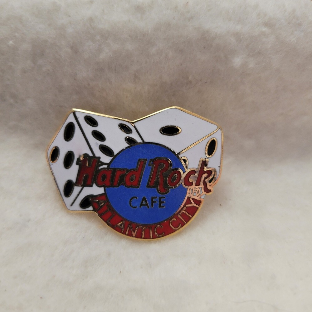 Hard Rock Cafe ATLANTIC CITY New Jersey‎ HRC 1996 DICE BLUE LOGO Enamel Pin